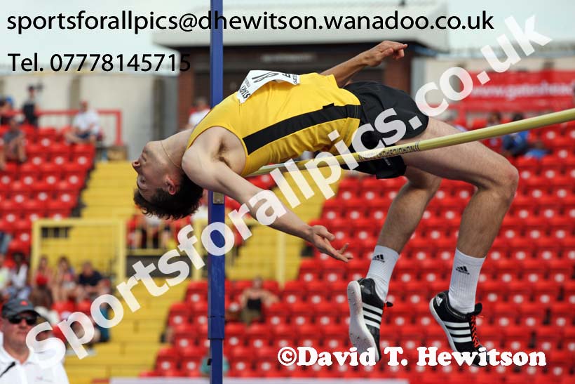 Senior boys high jump, 2015 English Schools, Gateshead. Photo: David T. Hewitson/Sports for All Pics